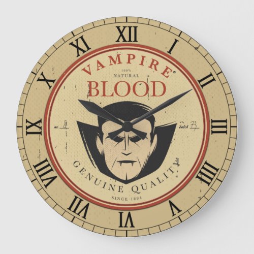 Vintage Label Halloween Vampire Wall Clock