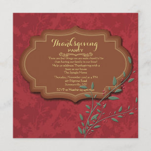Vintage Label Thanksgiving Party Invitattion Invitation