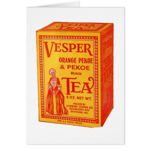 Vintage Label - Vesper Tea, Cards (Front)