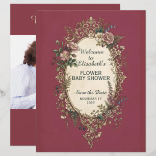 Vintage Label with colored Flowers 27 + your text Letterhead