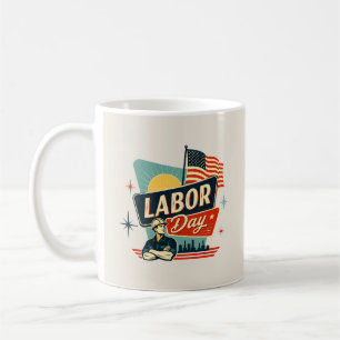 Vintage Labor Day / Día del Trabajo Retro Coffee Mug