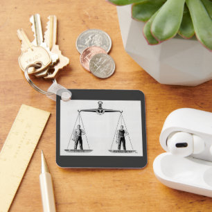 Vintage Labor vs Management, Scales of Justice Keychain