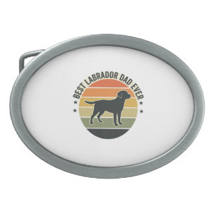 Vintage Labrador Dad Sunset Dog Vector Shirt_1 Belt Buckle