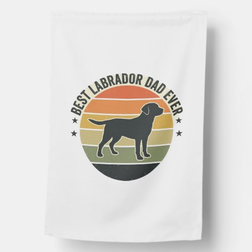 Vintage Labrador Dad Sunset Dog Vector Shirt_1 House Flag