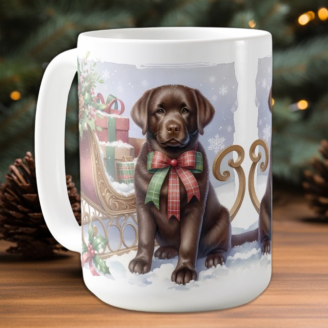 Vintage Labrador Retriever Christmas Puppy Dog Coffee Mug (Creator Uploaded)