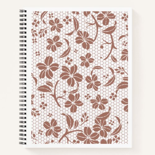 "Vintage Lace" Aesthetic Floral Hardcover Spiral Notebook