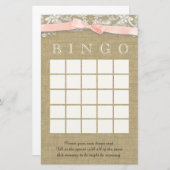 Vintage Lace and Blush Bow Shower Bingo (Front/Back)