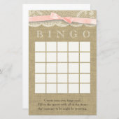 Vintage Lace and Bow Shower Bingo (Front/Back)