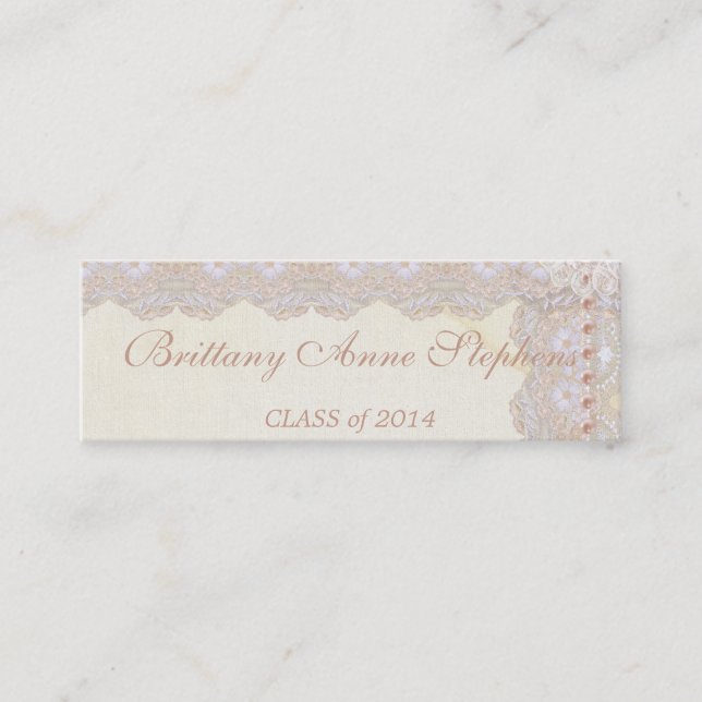 Vintage Lace and Pearls Graduation Name Insert (Front)