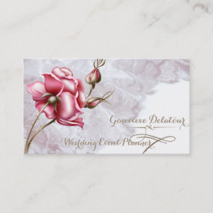 Vintage Lace and Rose Wedding Planner Business Card