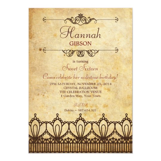 Lace And Vintage Quincenera Invitations 7