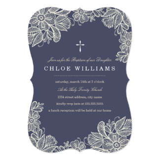Vintage Lace Baptism Card
