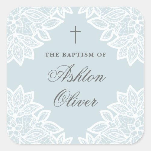 Vintage lace baptism sticker