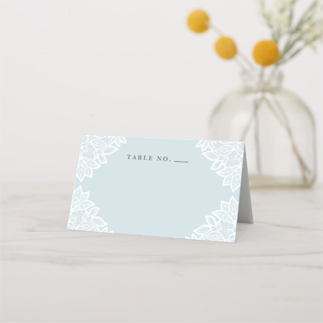 Vintage lace baptism table tent place cards (Front)