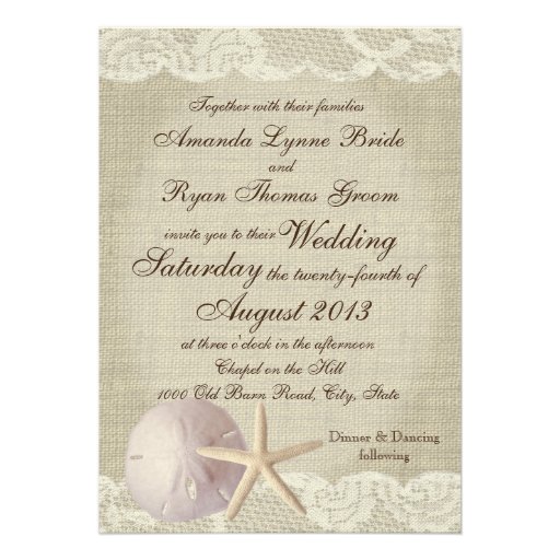 Beach Vintage Wedding Invitations 6