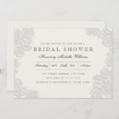 Vintage Lace Bridal Shower Invitation (Front/Back)
