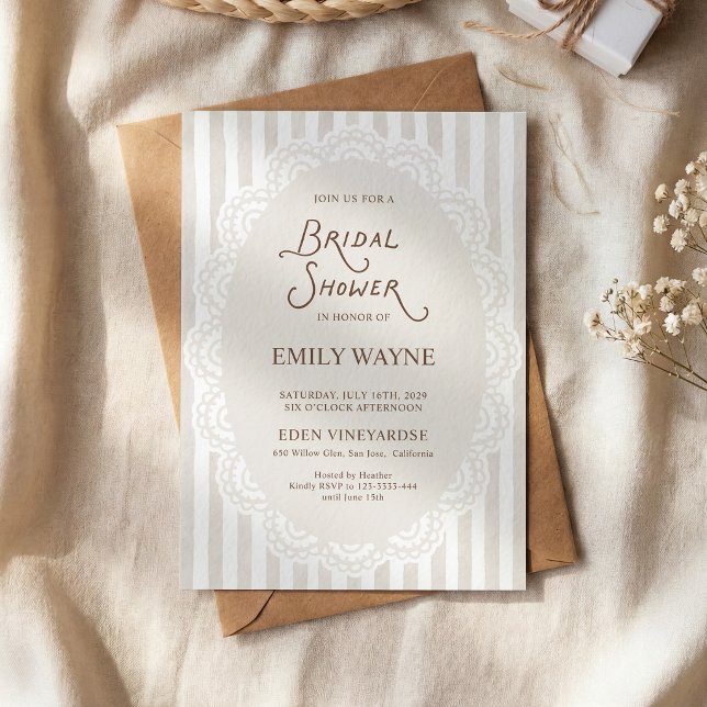 Vintage Lace Bridal Shower  Invitation (Creator Uploaded)