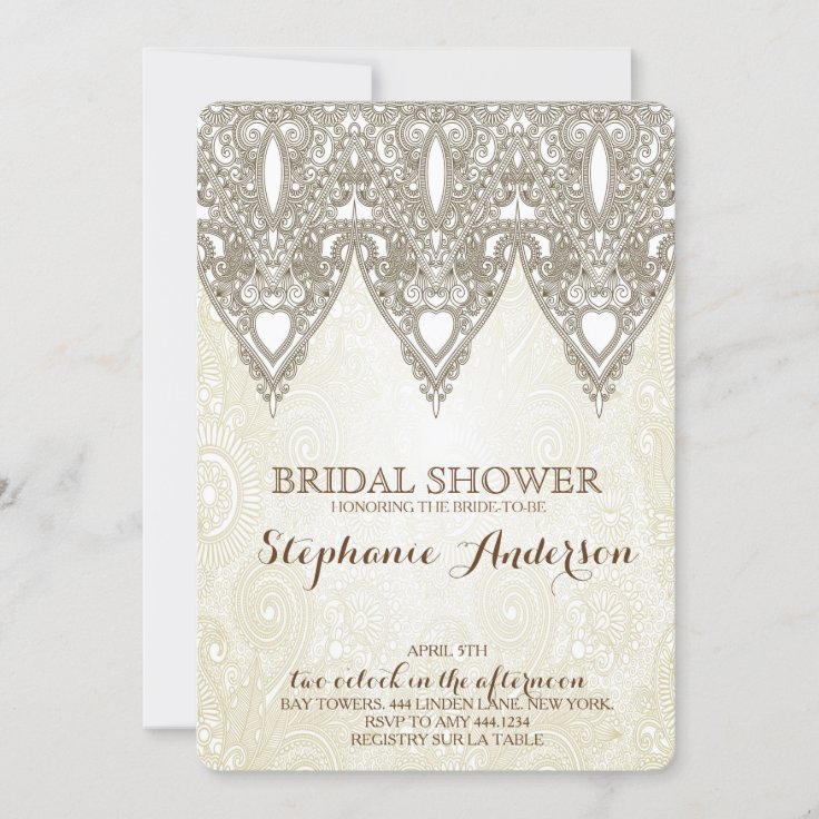 Vintage Lace Bridal Shower Invitations Zazzle