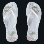 Vintage Lace Bridesmaid Custom Wedding Flip Flops<br><div class="desc">This Vintage Lace design personalized, comfortable Bridesmaid Flip Flops are a simple, elegant, and chic gift for members of the Bridal Party - Bride, Bridesmaid, Maid of Honor ... They will add to the festivities of your wedding day, bachelorette party, or other celebration. Easy to customize name and title. Original...</div>