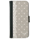 Vintage Lace & Burlap Polka Dots Custom Name