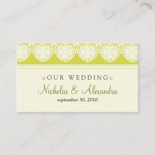 Vintage Lace Citrus Wedding Website Card Business Card Templates