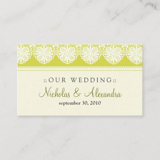 Customizable Vintage Lace Citrus Wedding Website Card Business Card Templates
