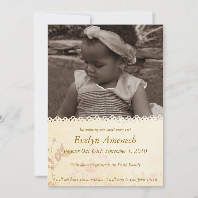 Vintage Lace: Cream Announcement (Front)