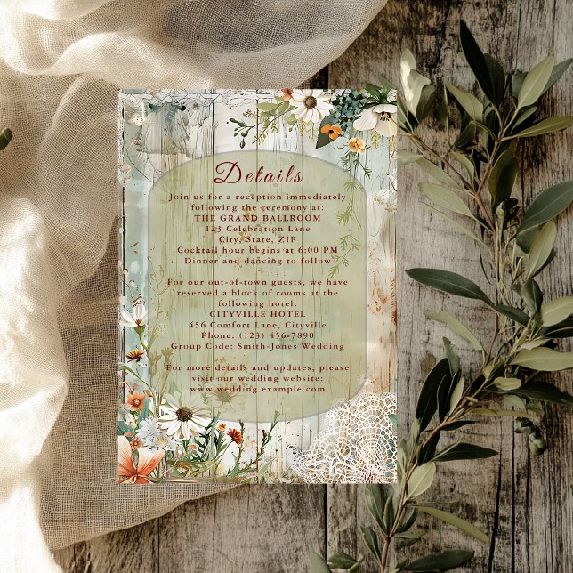 Vintage Lace & Daisies Rustic Enclosure Card (Creator Uploaded)