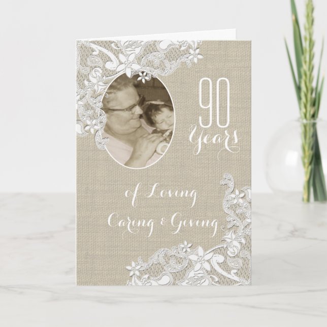 Vintage Lace Design with Photo Card (Front)