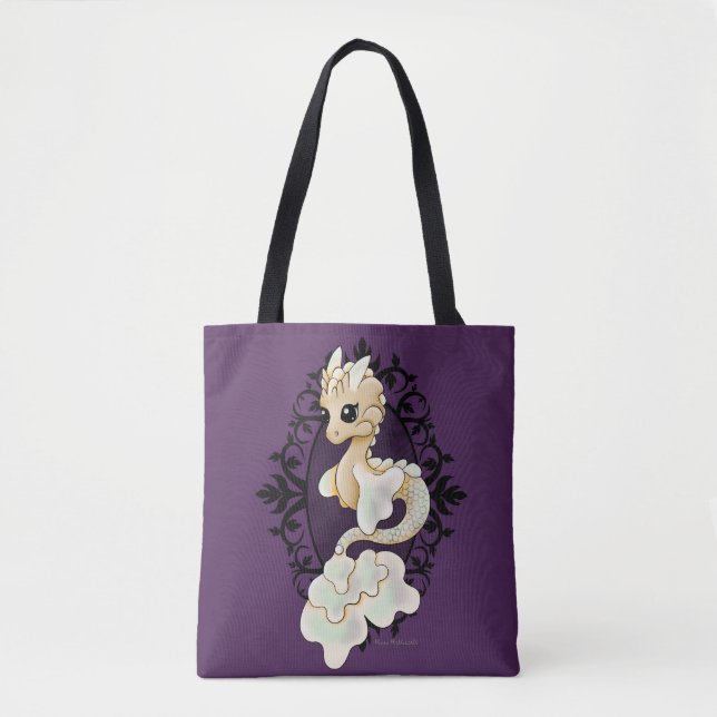 Vintage Lace Dragon Tote Bag (Front)