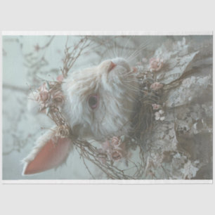 Vintage Lace Easter Rabbit Decoupage Tissue Paper