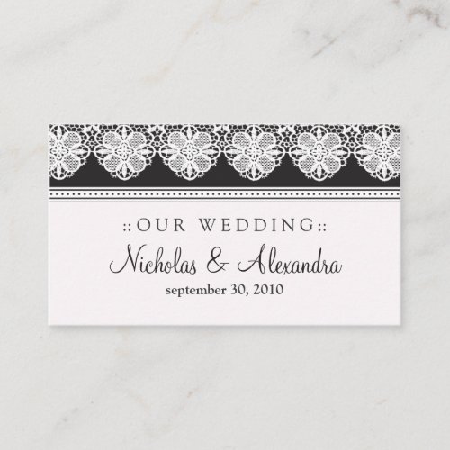 Vintage Lace Ebony Wedding Website Card Business Card Templates