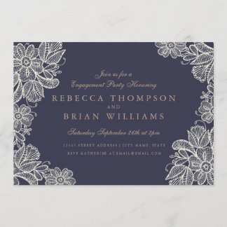 Vintage Lace Engagement Party Invitation