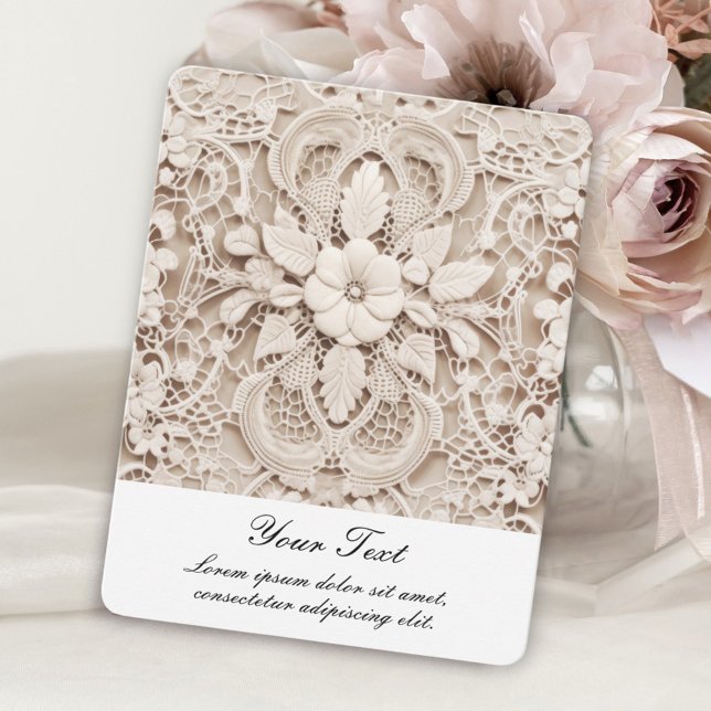 Vintage Lace Flowers Flat Note Card (Creator Uploaded)