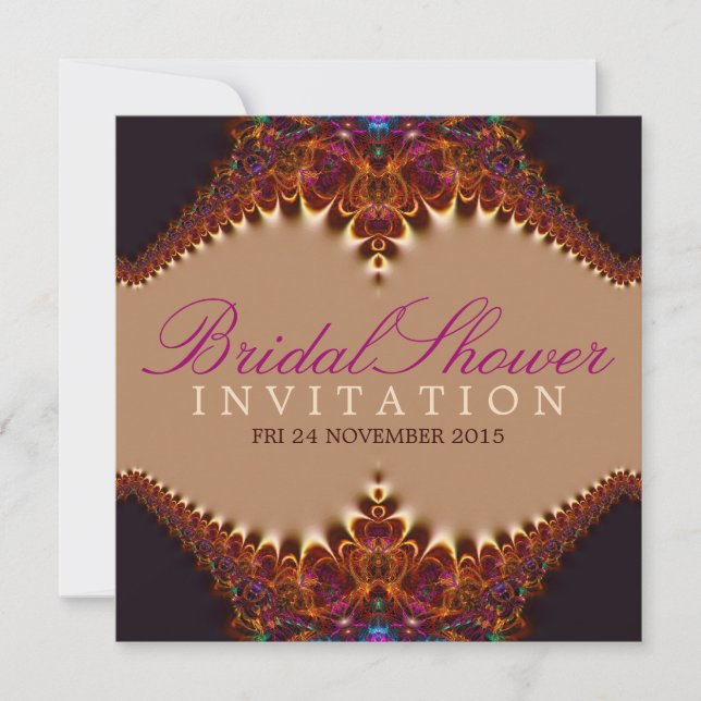 Vintage Lace Gold Satin Bridal Shower Invitation (Front)