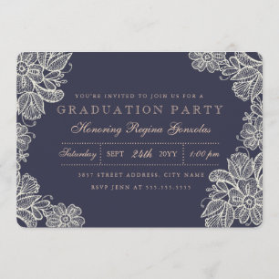Vintage Lace Graduation Invitation
