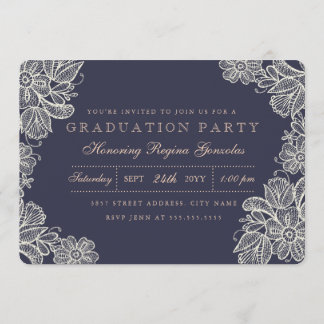 Vintage Lace Graduation Invitation