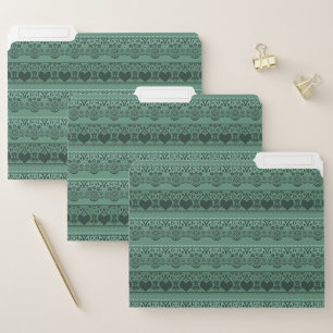 Vintage lace green openwork for decoration file folder