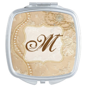 Vintage Lace Jewelry Victo Monogram Compact Mirror