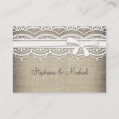 Vintage Lace & Linen Rustic Table Seating Cards (Back)