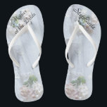 Vintage Lace Mother of Bride Wedding Flip Flops<br><div class="desc">This Vintage Lace design personalized, comfortable Mother of the Bride Flip Flops are a simple, elegant, and chic gift for members of the Bridal Party - Bride, Bridesmaid, Maid of Honor ... They will add to the festivities of your wedding day, Bachelorette Party, or other celebration. Easy to customize name...</div>