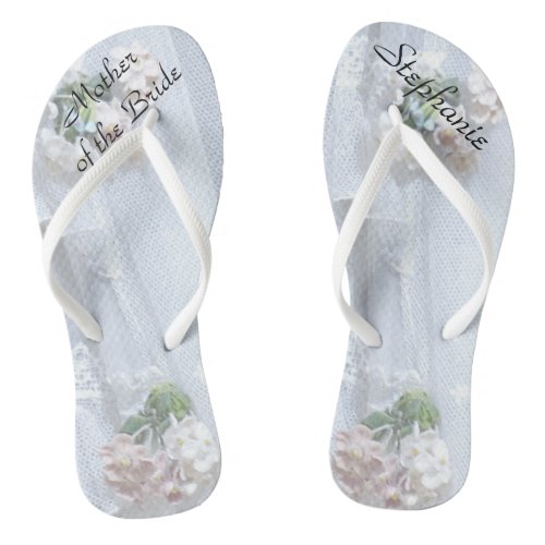 Vintage Lace Mother of Bride Wedding Flip Flops