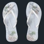 Vintage Lace Mother of Groom Wedding Flip Flops<br><div class="desc">This Vintage Lace design personalized, comfortable Mother of the Groom Flip Flops are a simple, elegant, and chic gift for members of the Bridal Party - Bride, Bridesmaid, Maid of Honor ... They will add to the festivities of your wedding day, Bachelorette Party, or other celebration. Easy to customize name...</div>