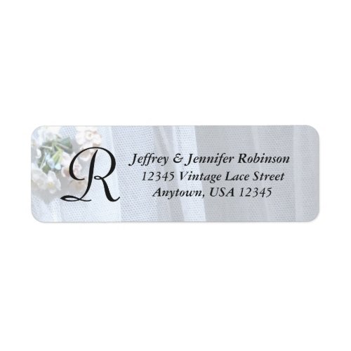 Vintage Lace Name and Address Label Monogram