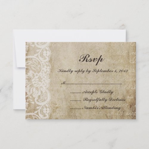Vintage Lace Old World RSVP Card