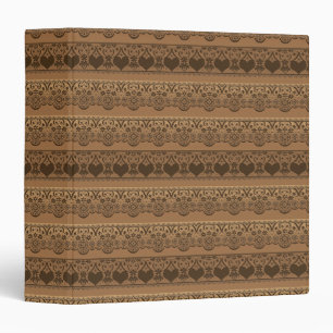Vintage lace openwork brown beige for decoration 3 ring binder