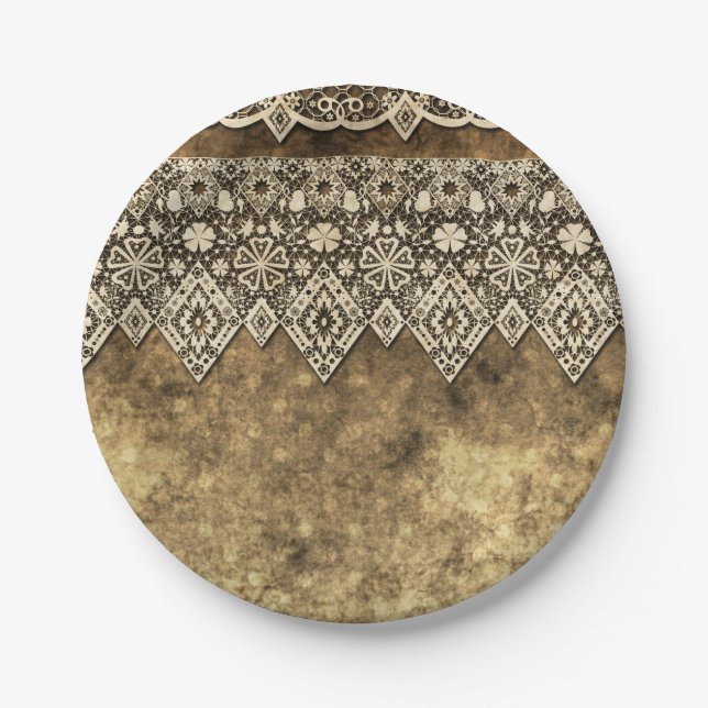 Vintage lace paper cup plates (Front)