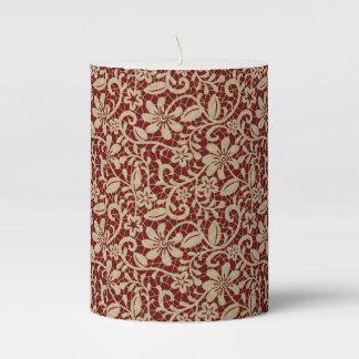 Vintage Lace Pattern Pillar Candle