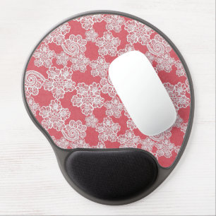 VINTAGE LACE PEACH WHITE Mousepad