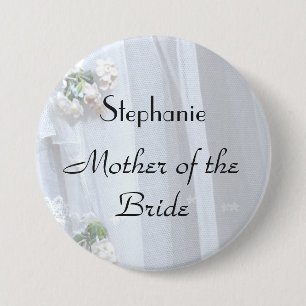 Vintage Lace Personalized Mother of Bride Button